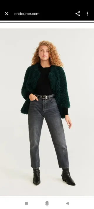 Chaqueta verde texturizada