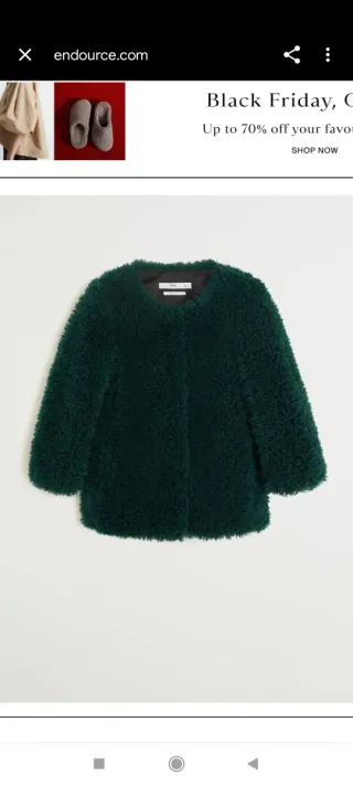 Chaqueta verde texturizada