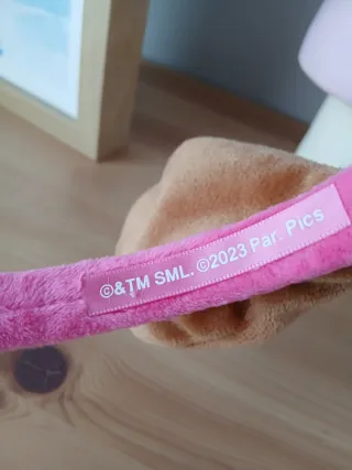 Diadema con orejas de peluche rosa