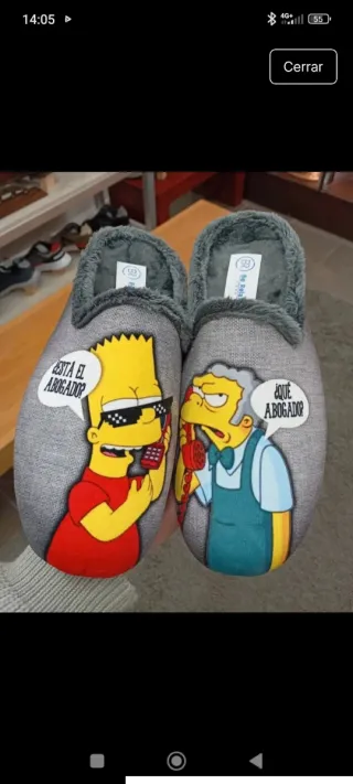 Zapatillas de casa hombre Bart Simpson y Moe