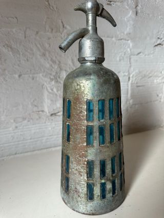 Antiguo Sifón Francés Metal Azul