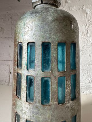 Antiguo Sifón Francés Metal Azul