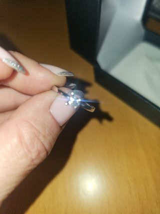 Anillo de pedida 0.20 quilates oro blanco