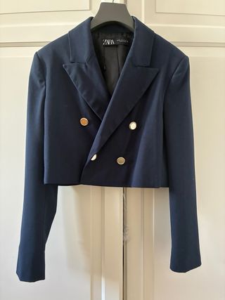 Blazer crop Zara azul