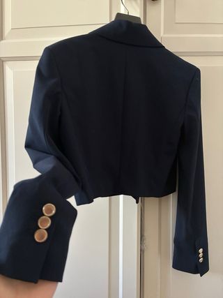 Blazer crop Zara azul
