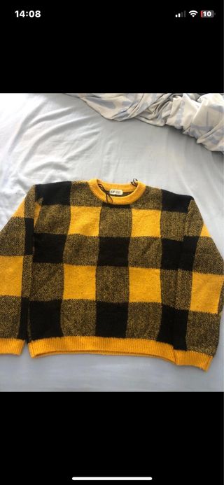 Jersey cuadros amarillo y negro