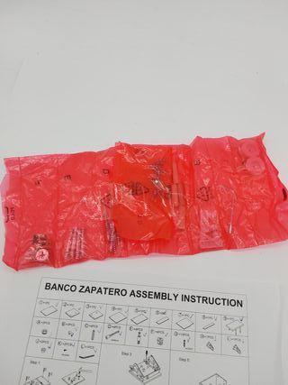 Kit Closet 4010041000 - banco zapatero, rosa con cojín blanco, 50 x 46 x 29.5