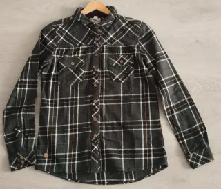 Camisa Pull&Bear cuadros verde talla S