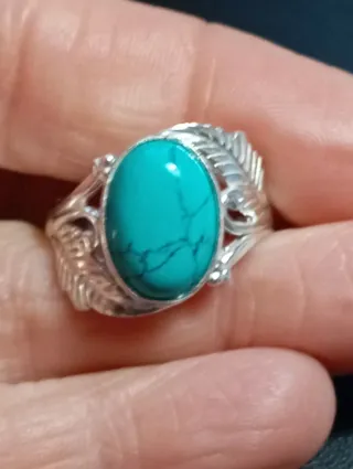 Anillo Plata Ley Turquenita,talla 23,5 mm