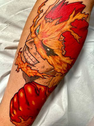 anime tattoo color y blanco y negro