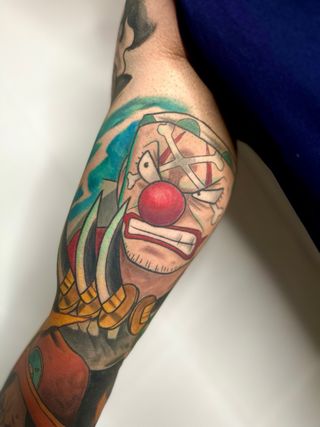 anime tattoo color y blanco y negro