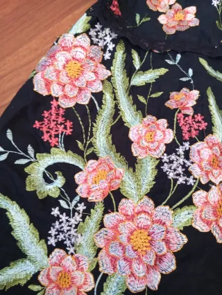 Vestido Zara bordado flores y encajes