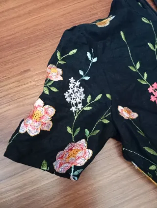 Vestido Zara bordado flores y encajes