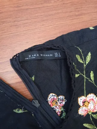 Vestido Zara bordado flores y encajes
