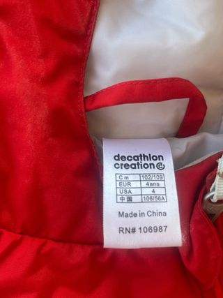 Mono de esquí infantil rojo