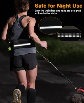 Correa manos libres para perro con riñonera