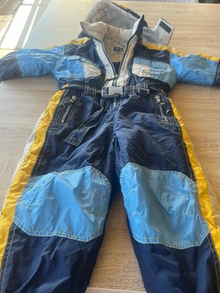 Mono de esquí infantil azul y amarillo