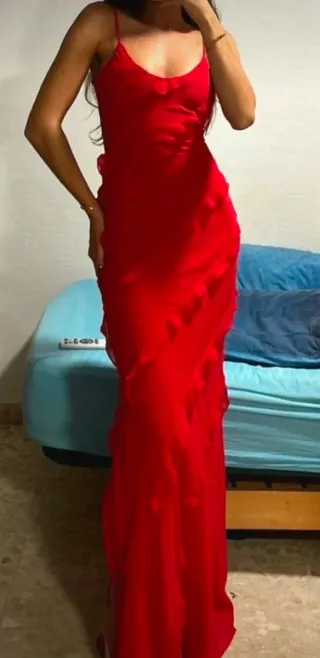 Vestido Mango Rojo Largo