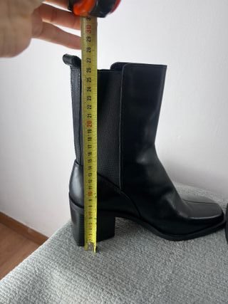 Botines Zara Piel Negro Talla 39