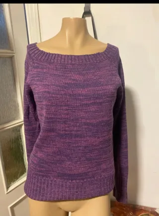 Jersey de punto morado y rosa