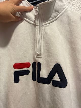 Sudadera Fila Media Cremallera Blanca