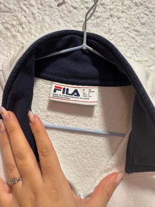 Sudadera Fila Media Cremallera Blanca