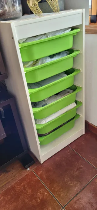 Cajonera Organizadora Verde y Blanca