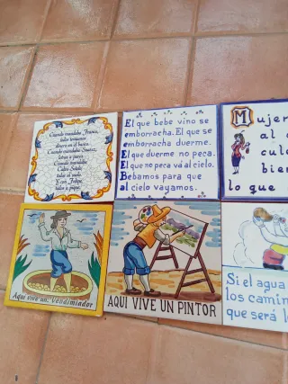 Azulejos decorativos con frases
