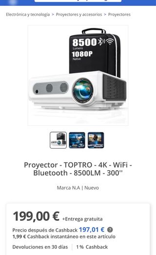 Proyector TopRo TR82 Full HD 1080p