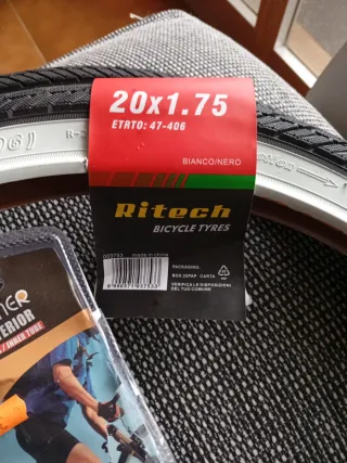 Juego 2 Cubiertas Ritech 20x1.75 y 1 cámara nueva