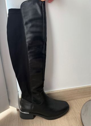Botas altas negras talla 38 caña ancha