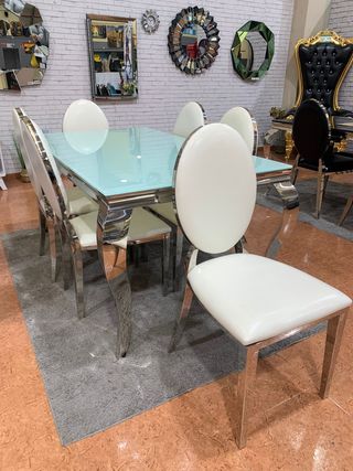 Mesa de comedor moderna + 6 sillas