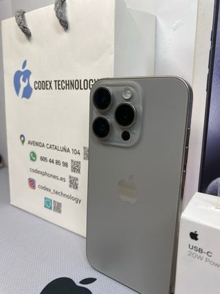 IPHONE 15 PRO GRIS IMPOLUTO BATERÍA 100%