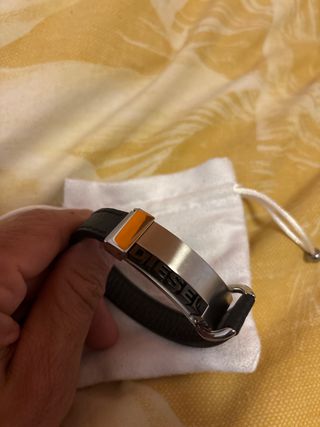 Pulsera Diesel Hombre Negra y Plateada