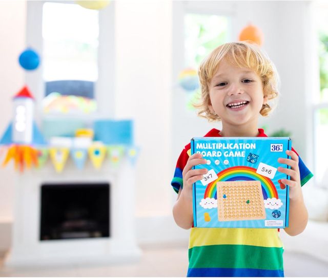 Tavola didattica in legno per la moltiplicazione