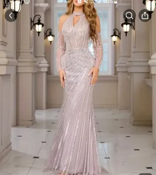 Vestido de fiesta plateado talla M y L