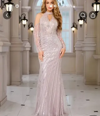 Vestido de fiesta plateado talla M y L