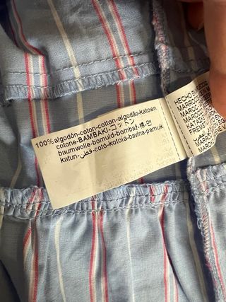 Camisa Rayas Azul y Rosa Lazos Talla L