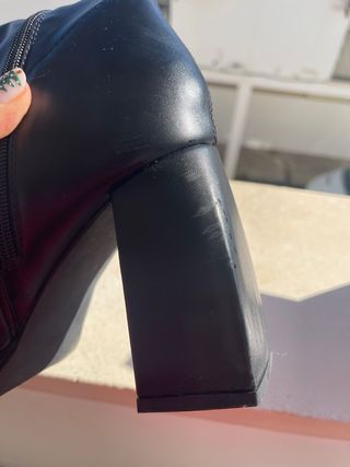 Botines tacón polipiel negros talla 41