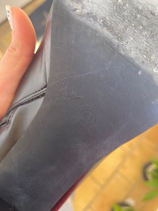 Botines tacón polipiel negros talla 41