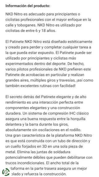 Monopattino NKD professionale per trucchi