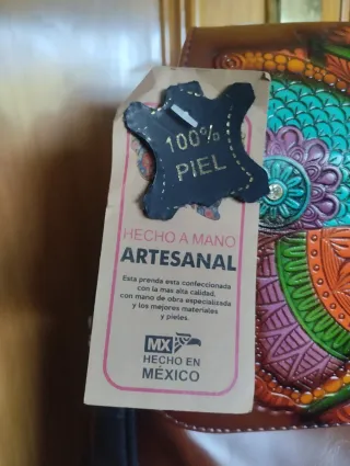 Bolso mexicano de piel artesanal