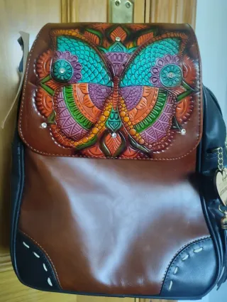 Bolso mexicano de piel artesanal