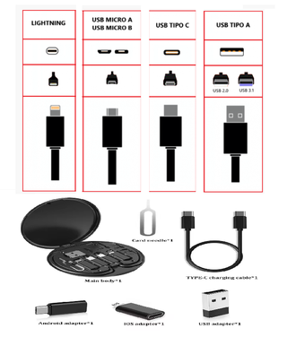 Kit Cables de datos USB Conectores Universal JB