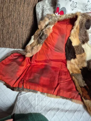 Chaleco de piel de conejo forrado