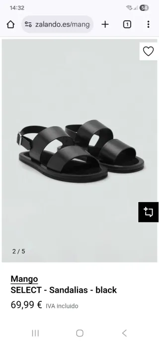 Sandalias Mango Select 672 Hombre Negras