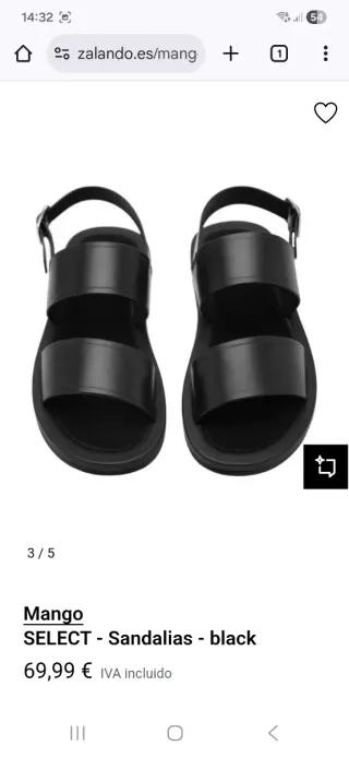 Sandalias Mango Select 672 Hombre Negras