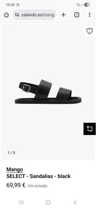 Sandalias Mango Select 672 Hombre Negras