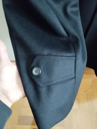 Chaquetón lana/alpaca hombre negro