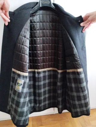 Chaquetón lana/alpaca hombre negro